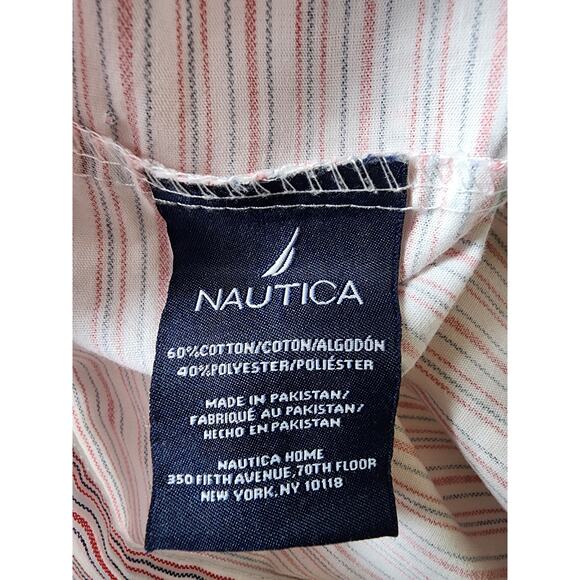 NAUTICA Red White Blue Striped Classic Preppy STANDARD Pillow Cases -Set of 2 - Picture 5 of 8